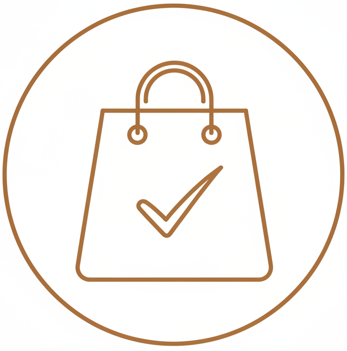 Shopping Bag Checkmark White Background