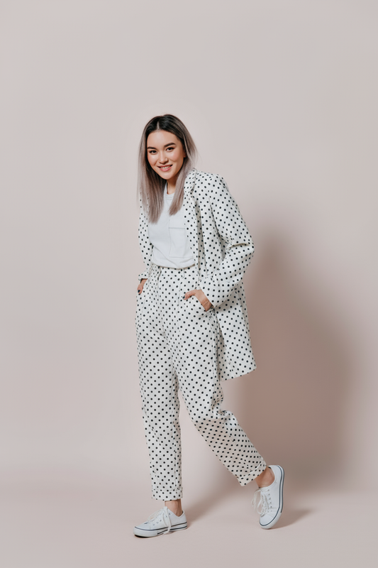 Polka Dot Blazer & Trousers Set