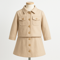 Beige cream jacket and skirt set