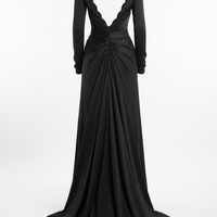 Evening Dress in Classic Black - Back View