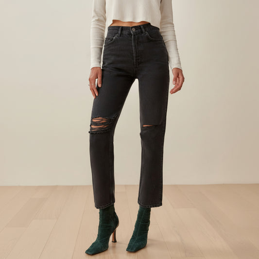 High Rise Straight Jeans
