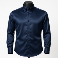 Navy blue silk shirt