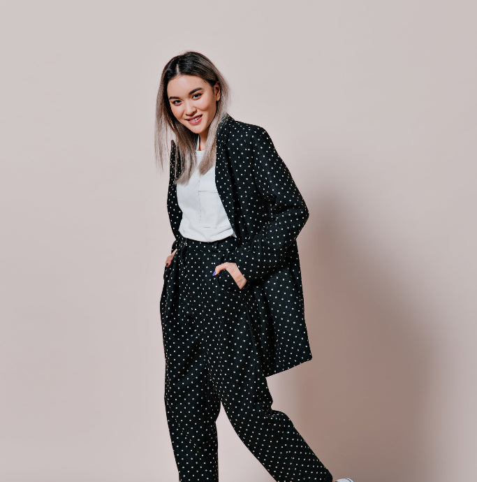 Polka Dot Blazer & Trousers Set