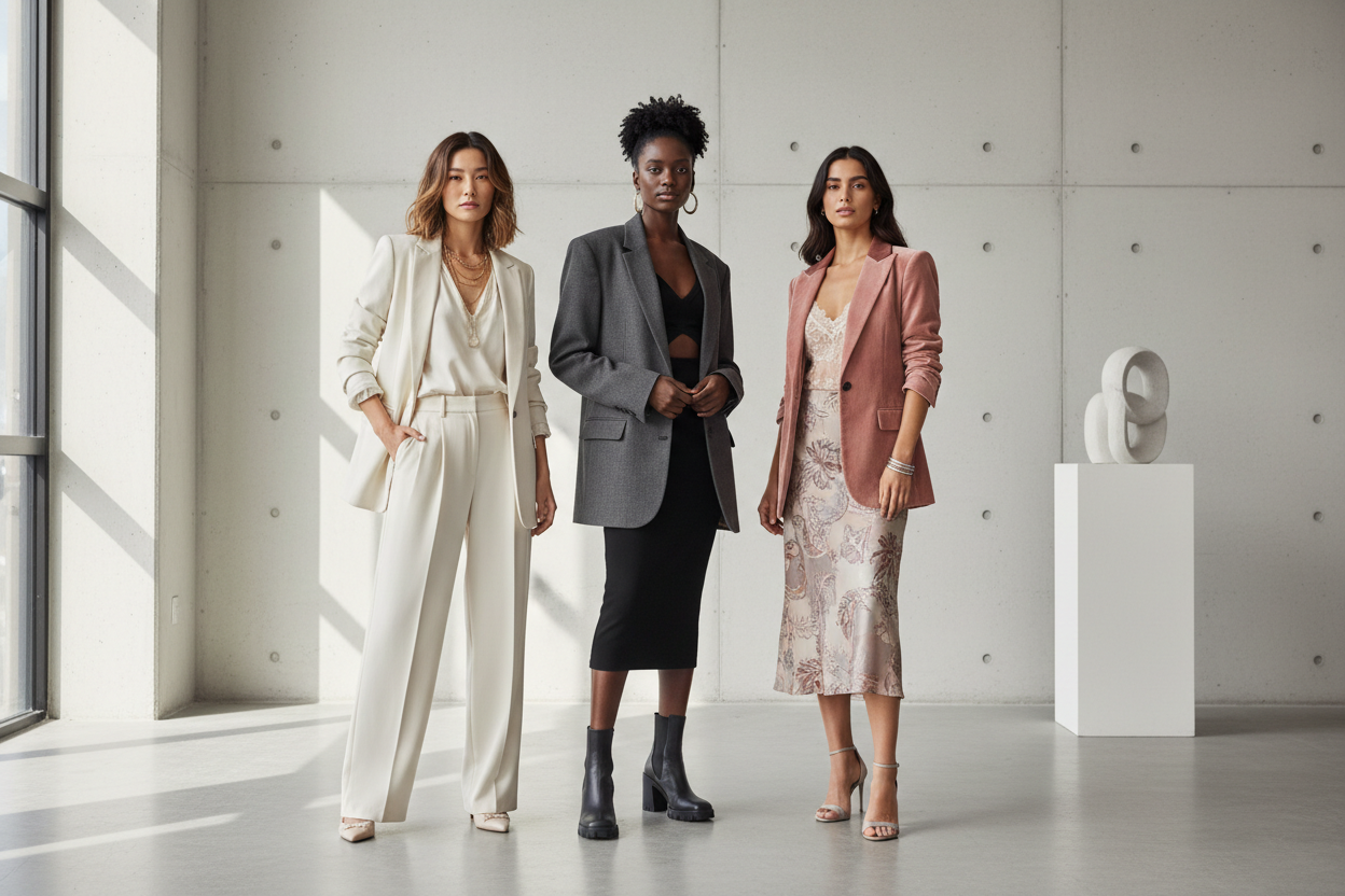 Three models fashion lifestyle shot